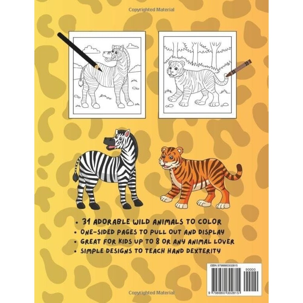 Cute Wild Animals Coloring Book - Author Signed Edition - Picture 2 of 2